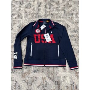 Polo Ralph Lauren 2020 Team USA Olympic Track Jacket Navy Blue Womens Small NWT